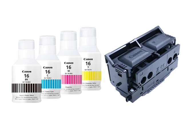 Kit Canon GI-16 (BK, C, M, Y) + cabezal